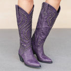 Sadie - Women's Studded Cowboy Knee-High Boots