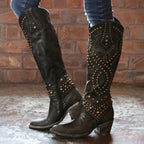 Sadie - Women's Studded Cowboy Knee-High Boots