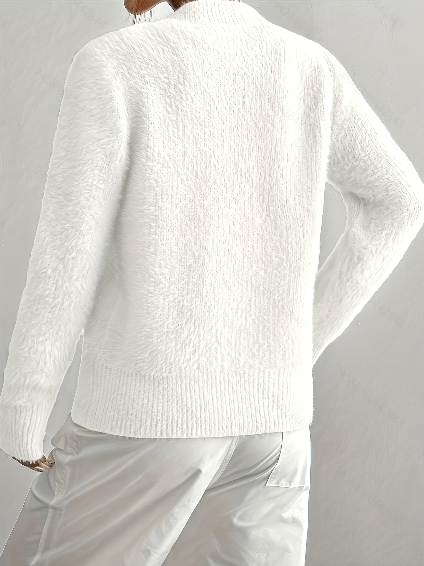 Sepia - Women's Fuzzy Button-Front Cardigan with Heart Appliqués