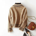 Serenity - Women's Double-Breasted Houndstooth Blazer