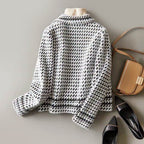 Serenity - Women's Double-Breasted Houndstooth Blazer
