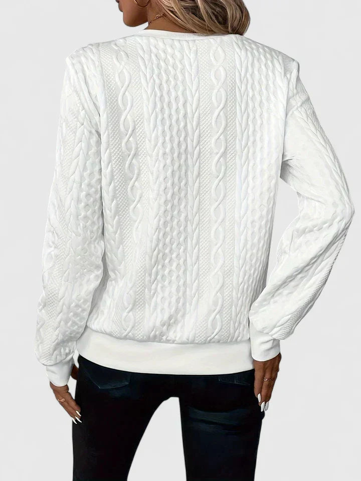 Sienna - Women's Cable-Knit Sweater with Front Zip