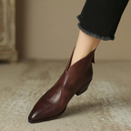 Thalia - Women's Pointed-Toe Ankle Boots with Stacked Heel