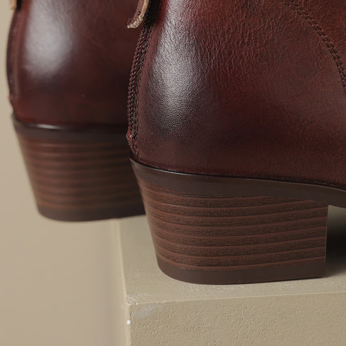 Thalia - Women's Pointed-Toe Ankle Boots with Stacked Heel