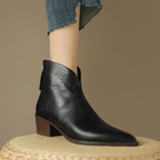 Thalia - Women's Pointed-Toe Ankle Boots with Stacked Heel