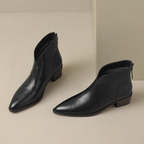 Thalia - Women's Pointed-Toe Ankle Boots with Stacked Heel