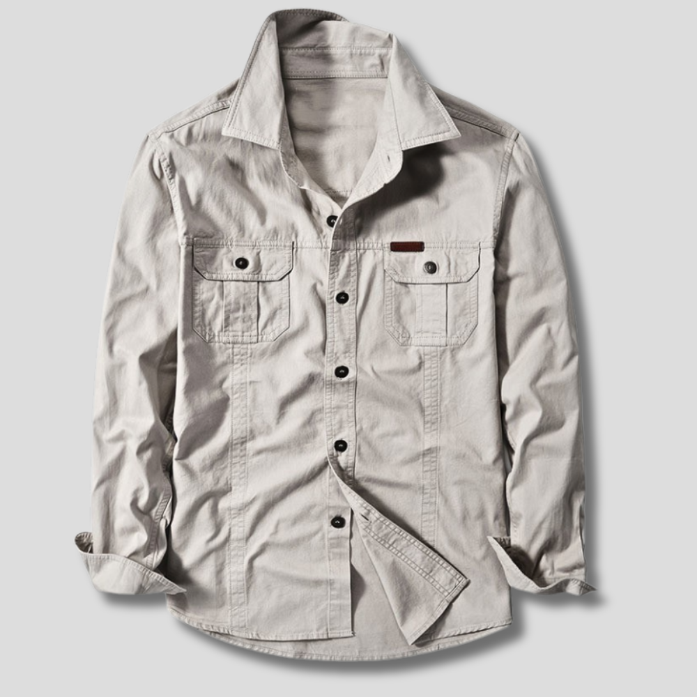 Tobias - Men's Cotton Canvas Cargo Shirt with Chest Pockets