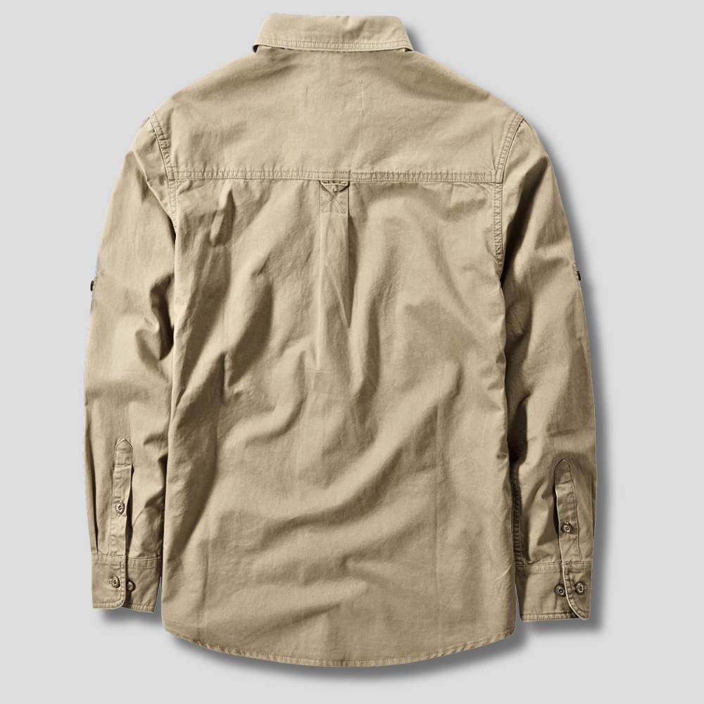 Tobias - Men's Cotton Canvas Cargo Shirt with Chest Pockets
