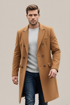 Tristan - Men's Double-Breasted Overcoat with Notch Lapels