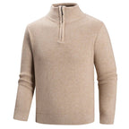 Tyron - Men's Quarter-Zip Mock Neck Vertical Ribbed Sweater