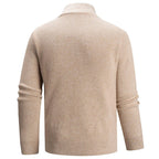 Tyron - Men's Quarter-Zip Mock Neck Vertical Ribbed Sweater