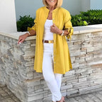 Valencia - Women's Button-Front Flared Shirt Jacket with Tied Cuffs