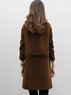 Valentina - Women's Button-Front Longline Coat with Notch Collar