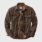 Vance - Men's Heavy-Duty Canvas Shirt Jacket with Flannel Lining