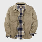 Vance - Men's Heavy-Duty Canvas Shirt Jacket with Flannel Lining