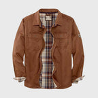 Vance - Men's Heavy-Duty Canvas Shirt Jacket with Flannel Lining