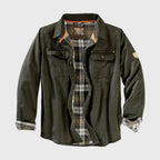 Vance - Men's Heavy-Duty Canvas Shirt Jacket with Flannel Lining