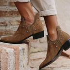 Veda - Women's Pointed-Toe Studded Ankle Boots