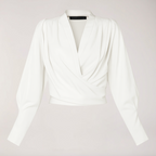 Vianne - Women's V-Neck Blouse with Voluminous Puff Sleeves