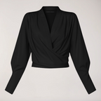 Vianne - Women's V-Neck Blouse with Voluminous Puff Sleeves