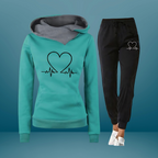 Waverly - Women's Heartbeat Graphic Hoodie and Joggers Set