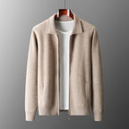 Xavier - Men's Collared Cardigan with Full-Length Zip