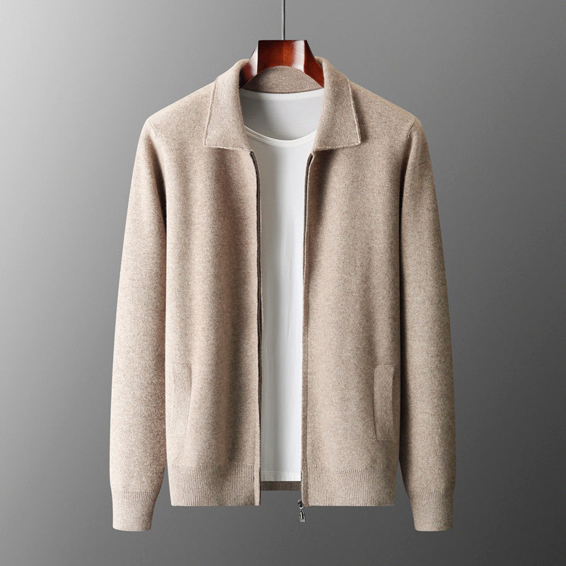 Xavier - Men's Collared Cardigan with Full-Length Zip