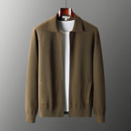 Xavier - Men's Collared Cardigan with Full-Length Zip