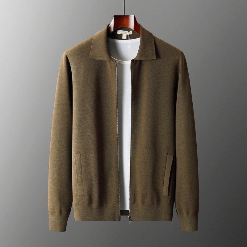 Xavier - Men's Collared Cardigan with Full-Length Zip