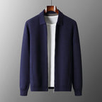 Xavier - Men's Collared Cardigan with Full-Length Zip